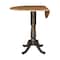 International Concepts Round Round 42 in. Dual Drop Leaf Bar Height Dining Table - Hickory/Washed Coal, 42 in W, 42 in L K45-42DPT-6B-2 - alternate 5